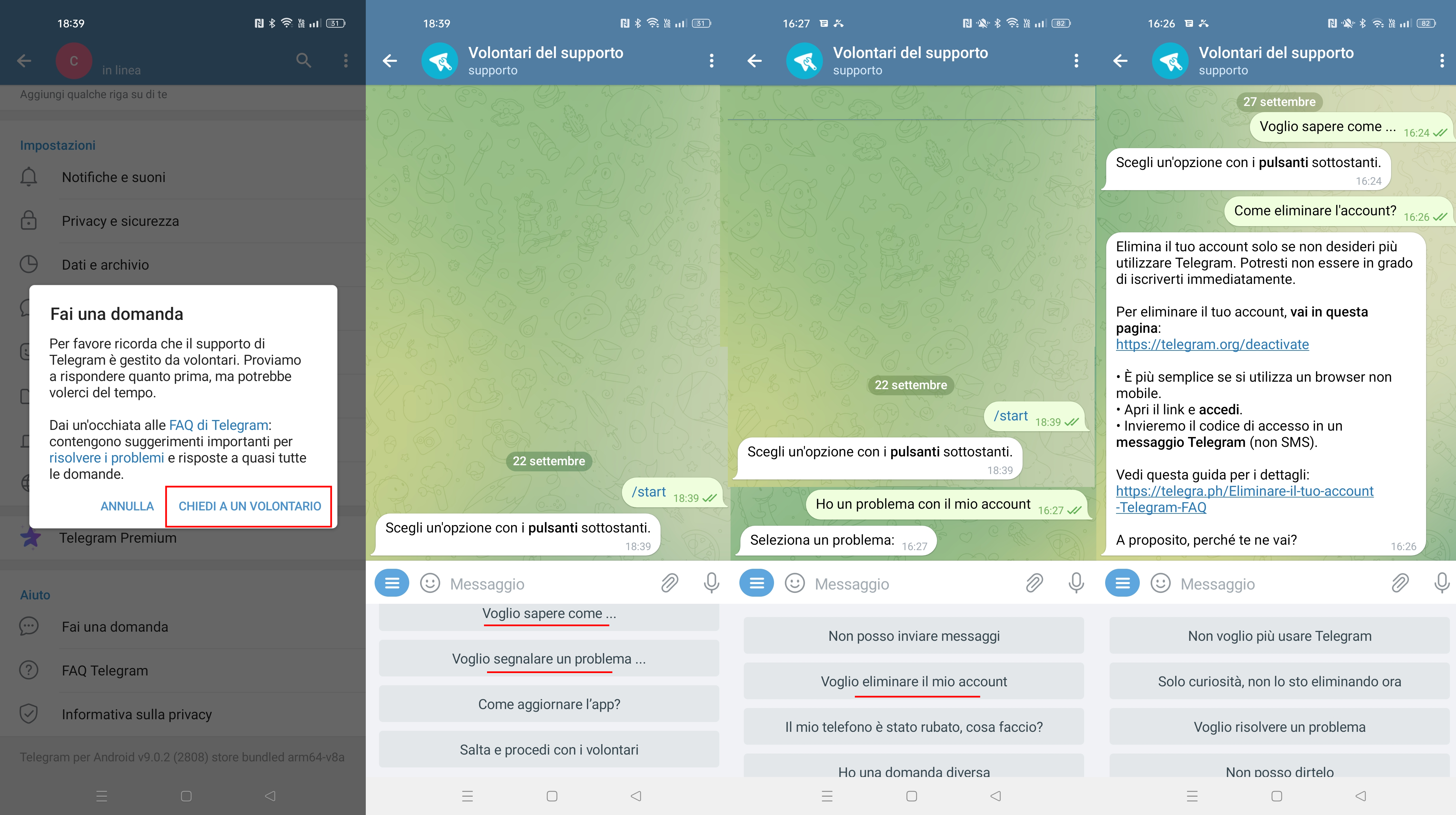 Supporto su Telegram Supporto su Telegram