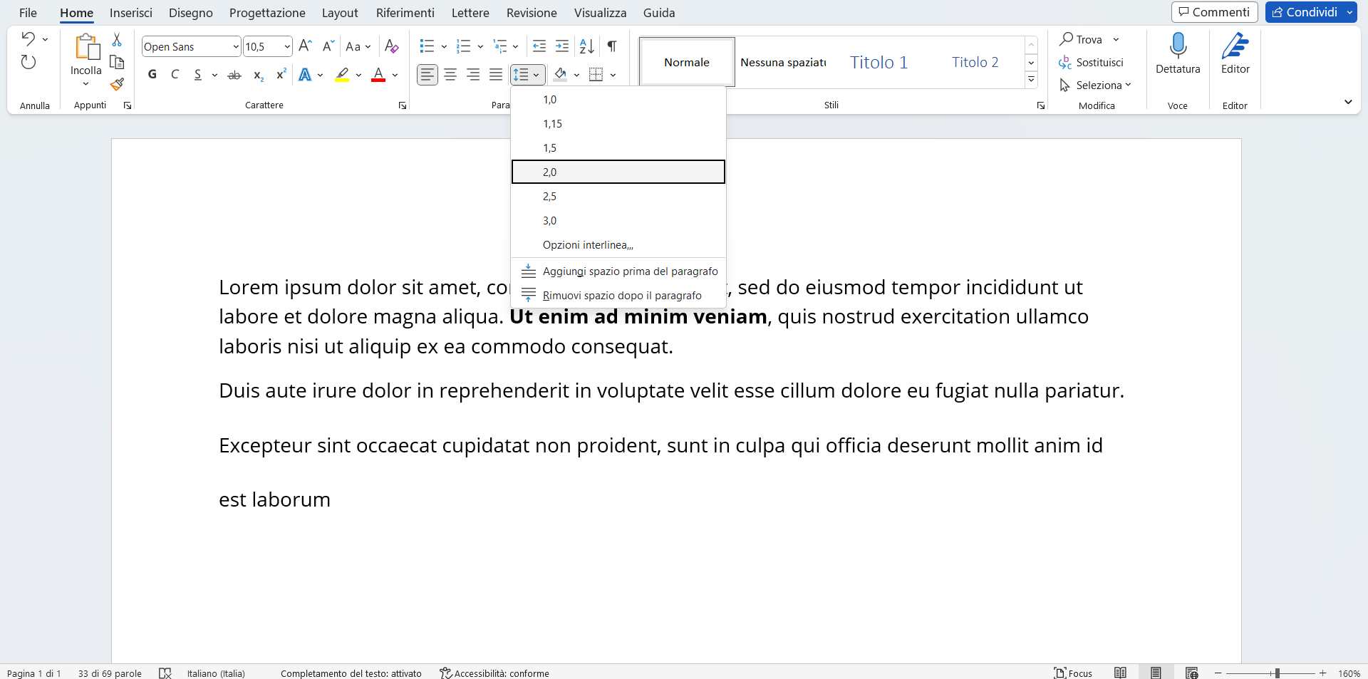 La formattazione dei paragrafi