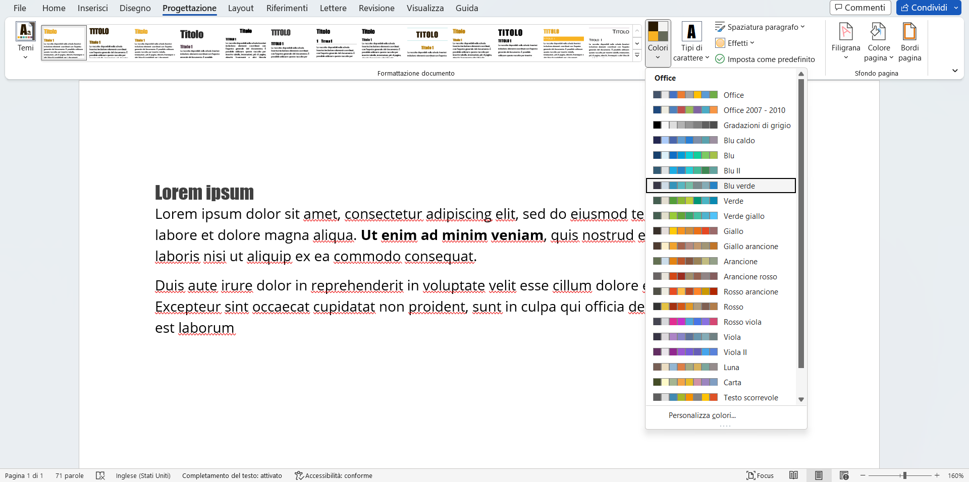 Formattazione veloce del documento