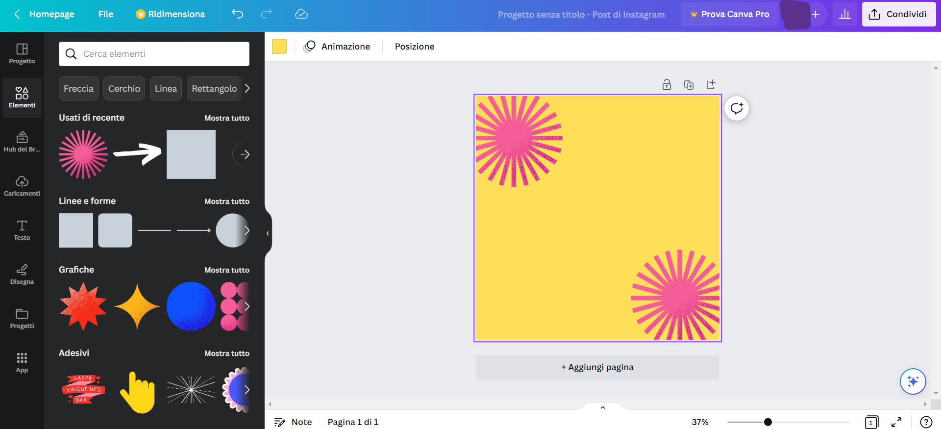 Canva per Instagram da desktop