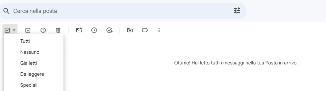 Eliminare messaggi letti gmail