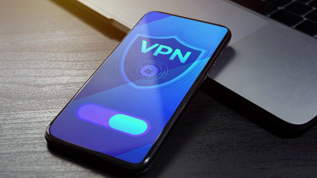schermata mobile con logo VPN