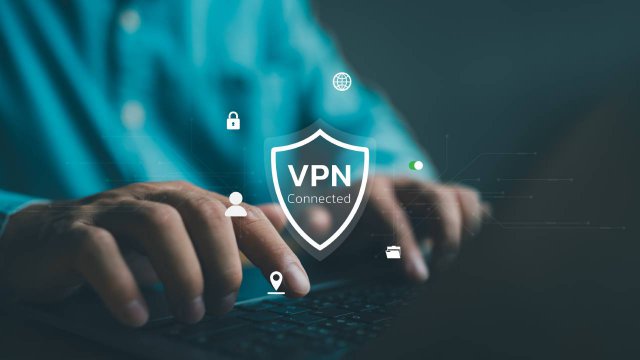 schermata mobile con logo VPN