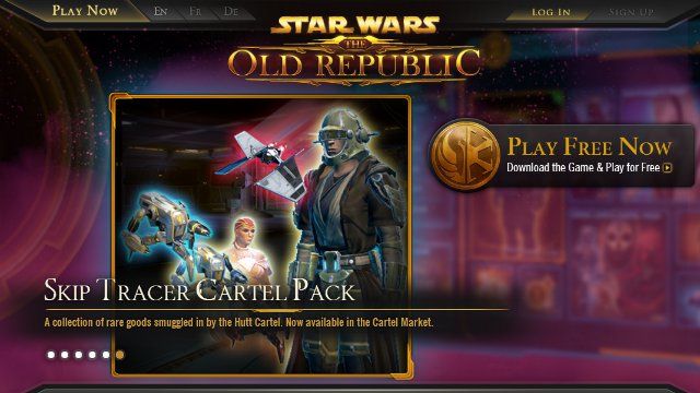 l'homepage del sito dedicato al gioco  