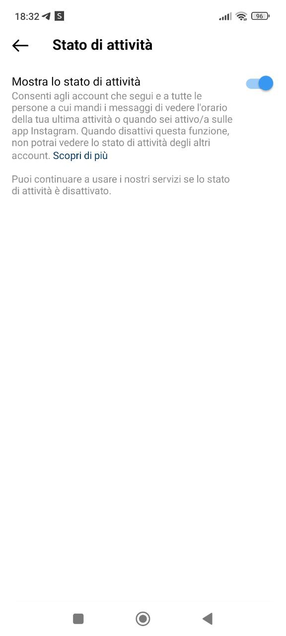 Stato attività su Instagram