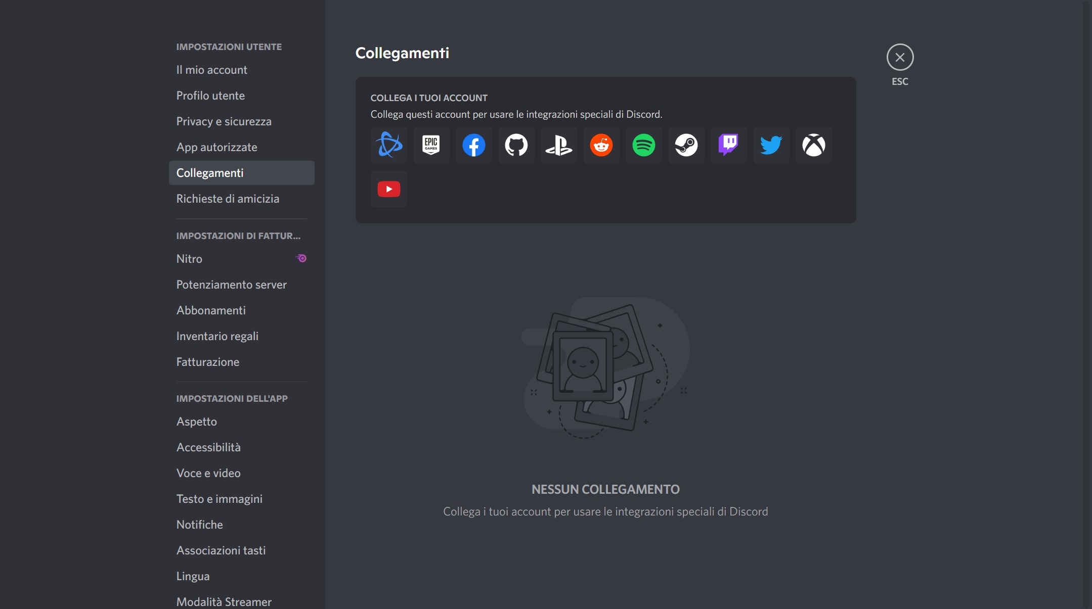 Collegamenti su Discord Collegamenti su Discord