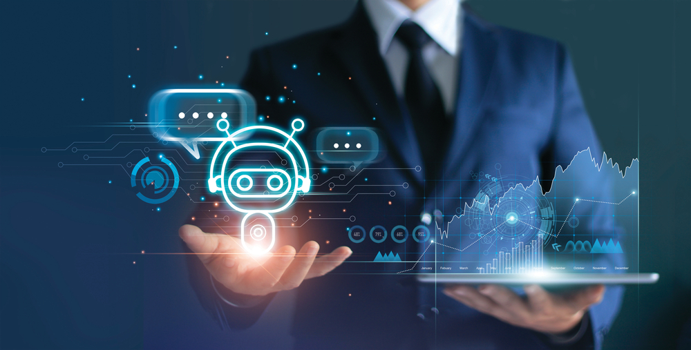 Professionista con chatbot e ai Professionista con chatbot e ai