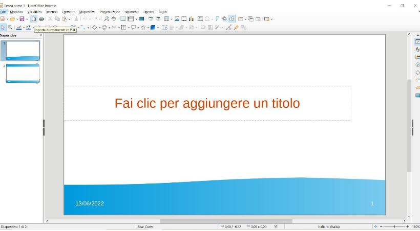 Convertire ppt in pdf con libreoffice Convertire ppt in pdf con libreoffice