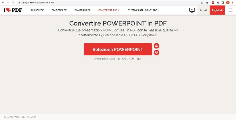 Convertire ppt in pdf online