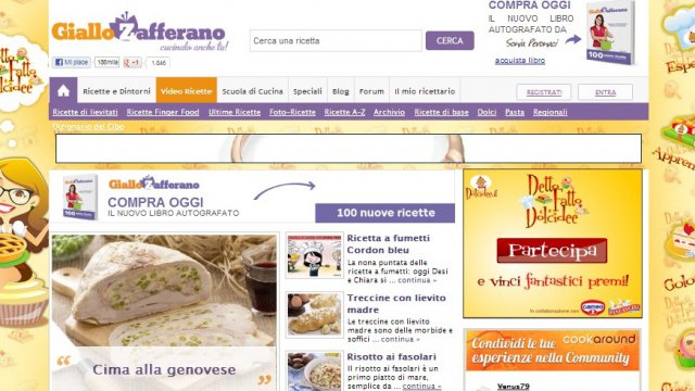 Homepage di giallozzafferano.it