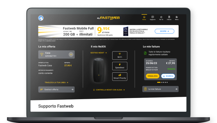 MyFastweb, come funziona la nuova area clienti - FASTWEBPLUS