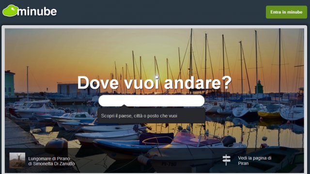 Homepage di Minube