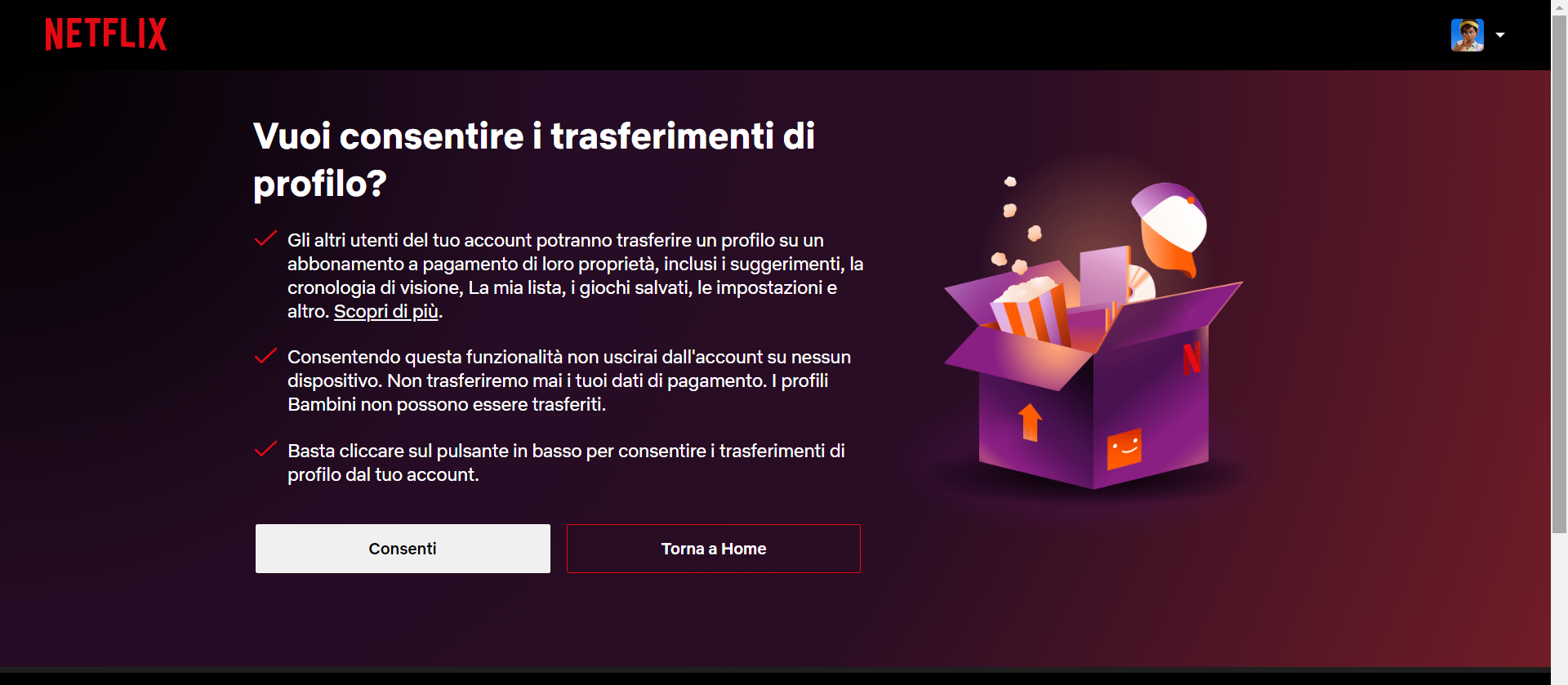Schermata Netflix