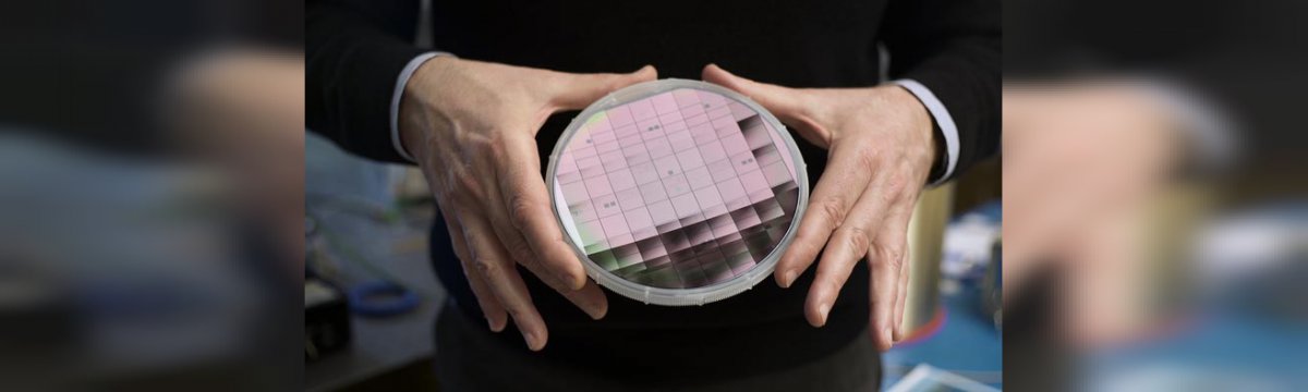 Un wafer contenente miliardi di chip (foto Scuola Superiore Sant'Anna)
