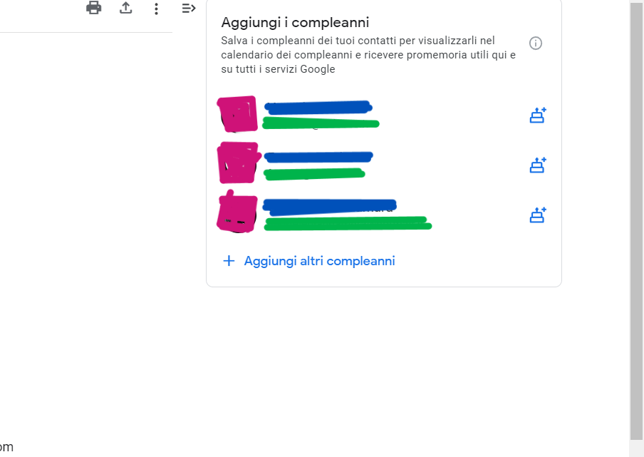 Contatti google Contatti google