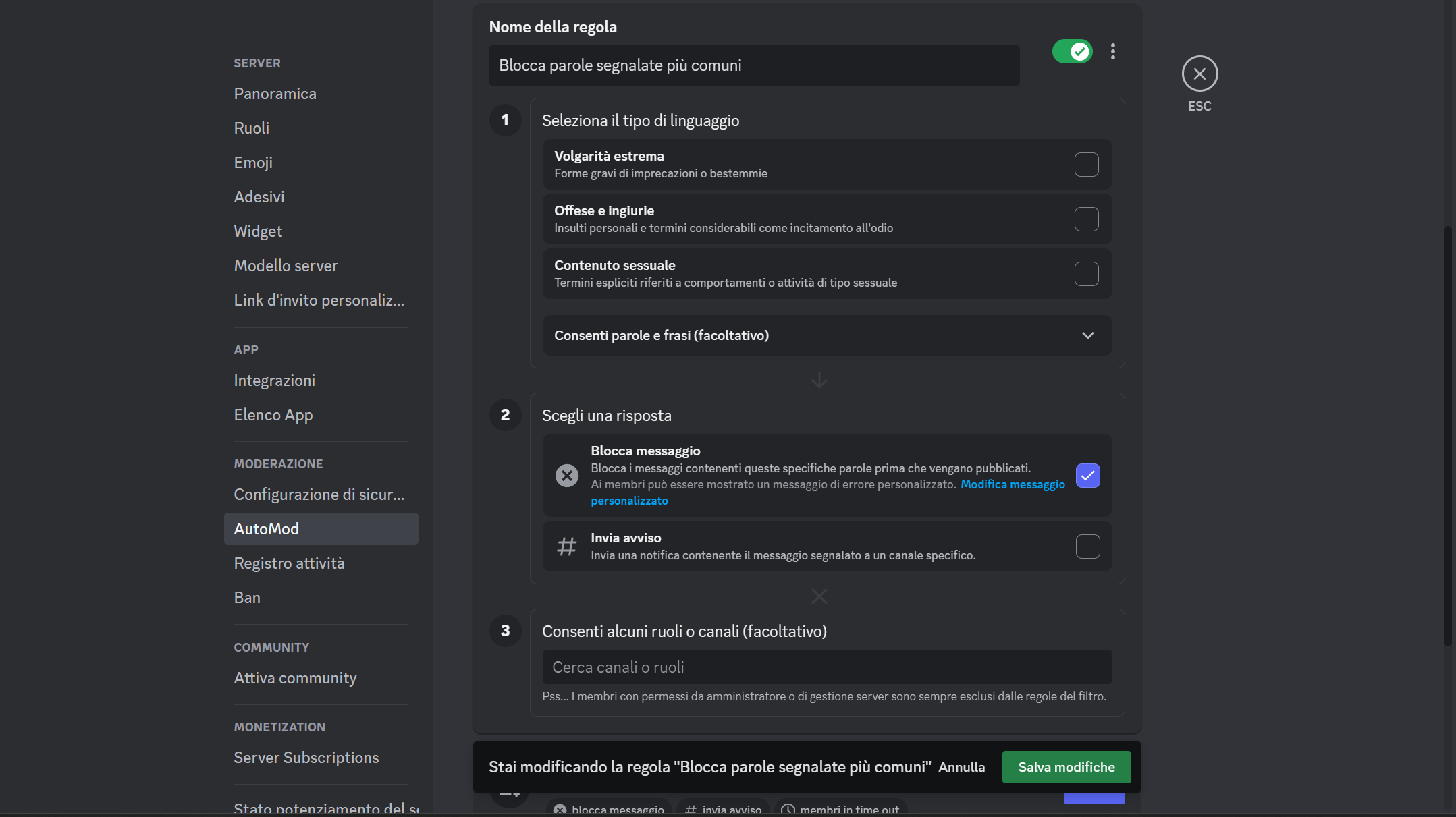 Bloccare parole segnalate più comuni Bloccare parole segnalate più comuni