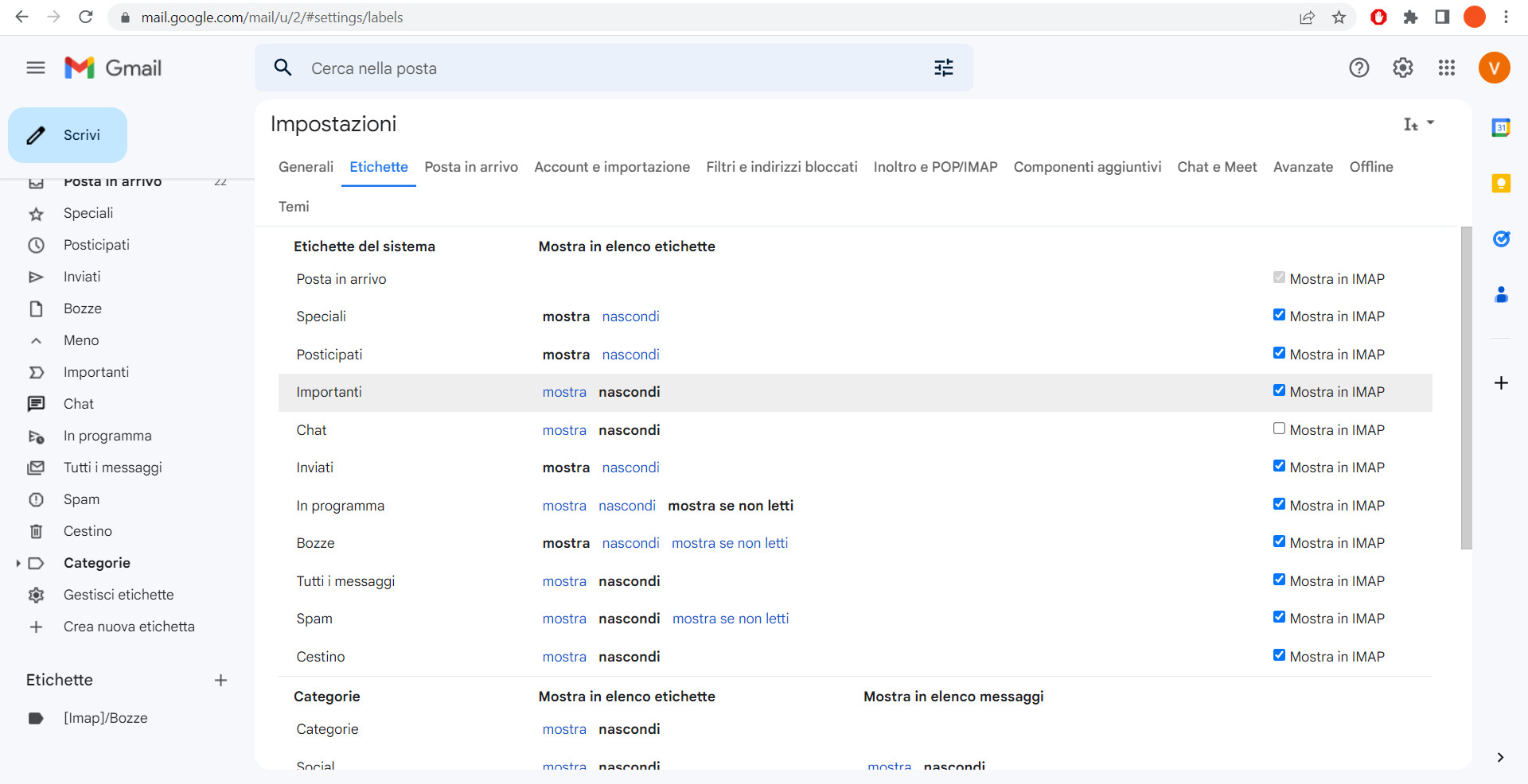 Etichette Gmail Etichette Gmail
