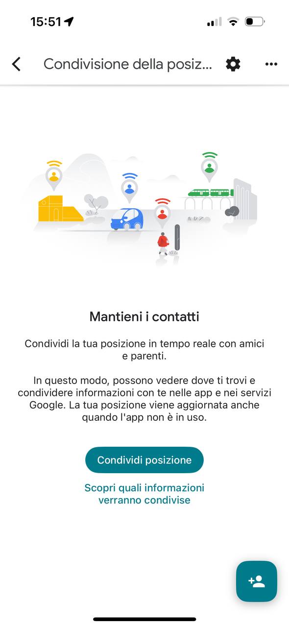 Condivisione posizione con Google Maps Condivisione posizione con Google Maps