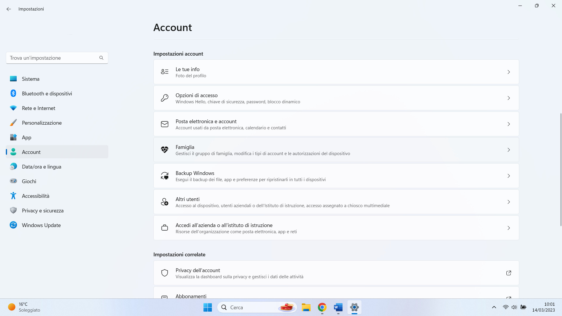 Account locale su Windows 11