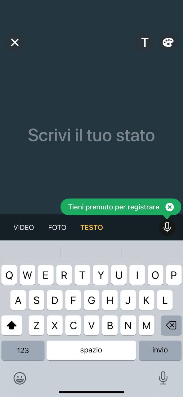 Audio negli aggiornamenti whatsapp