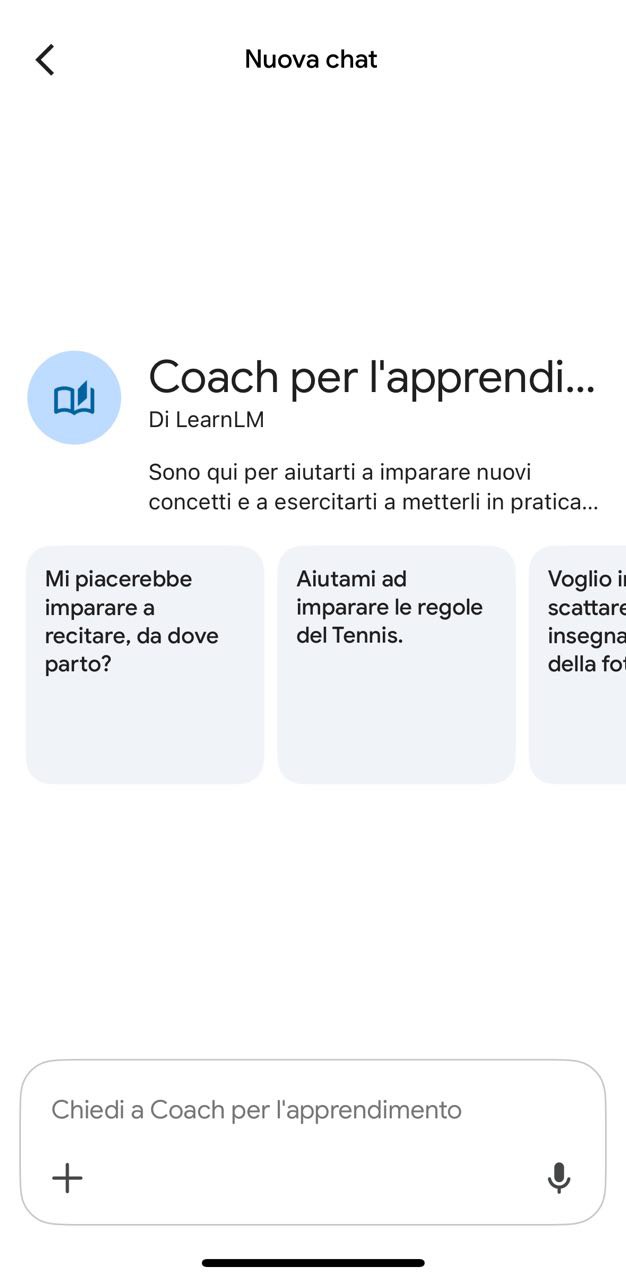 Coach apprendimento gem di gemini