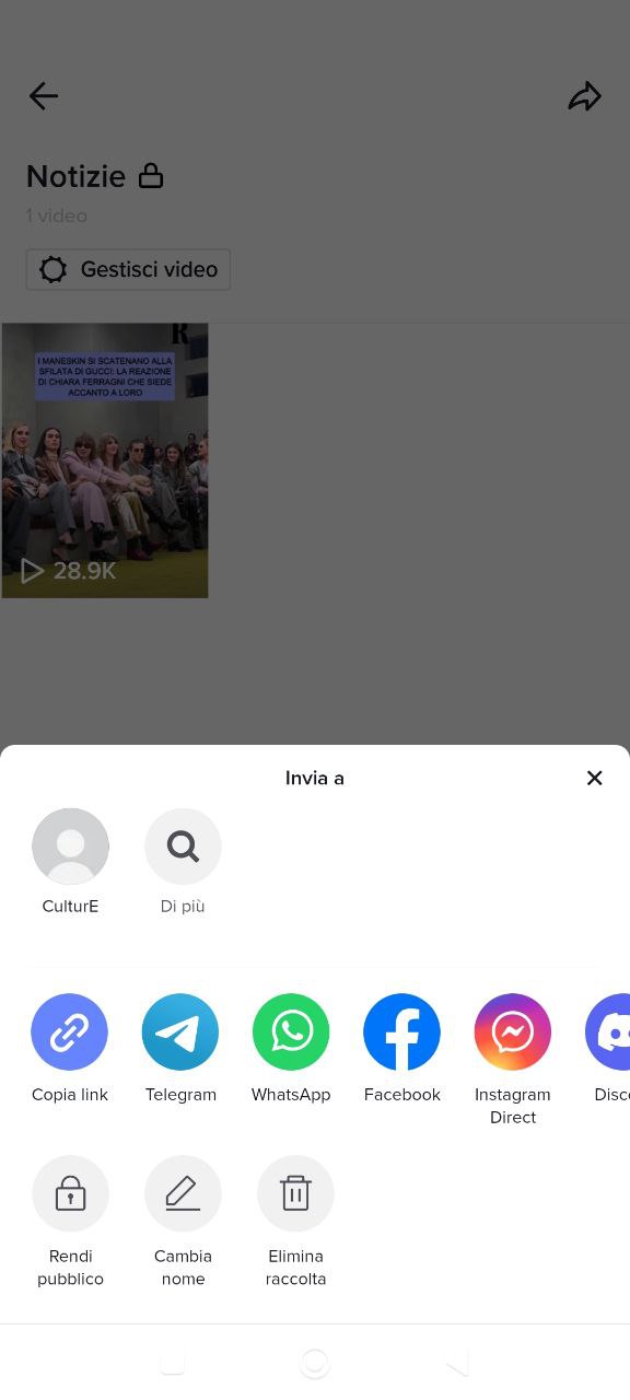 TikTok eliminare preferiti