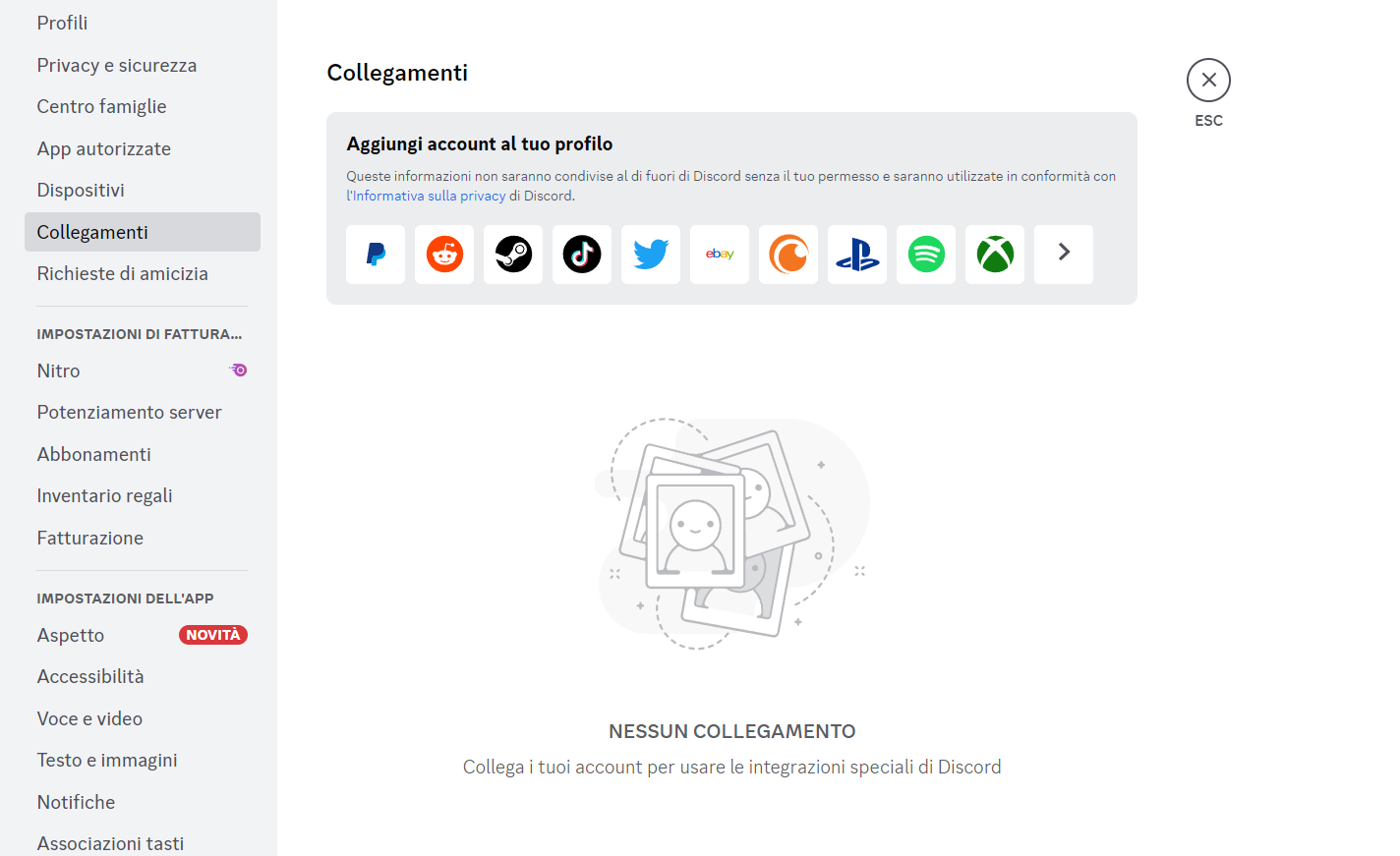 Collegamenti Discord Collegamenti Discord