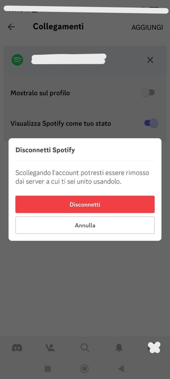 Scollegare spotify da discord