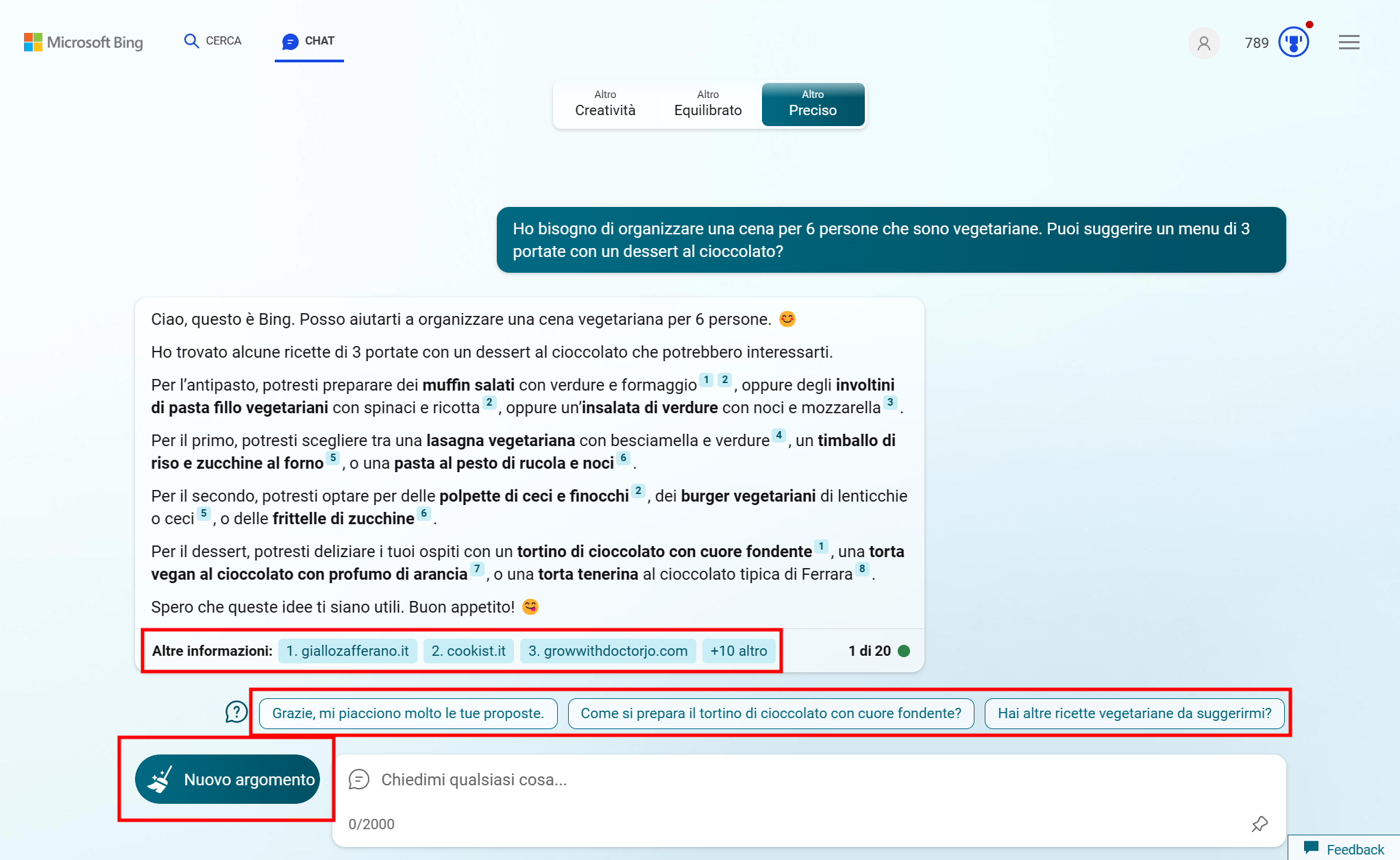 chattare con Bing AI chattare con Bing AI