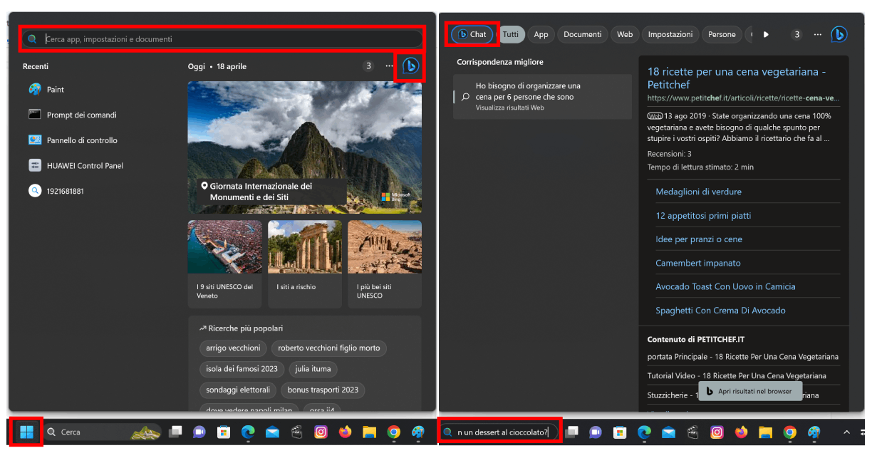 Utilizzare la chat di Bing in Windows 11
