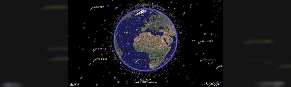 Immagine d'insieme della Terra e di tutti i satelliti che la circondano