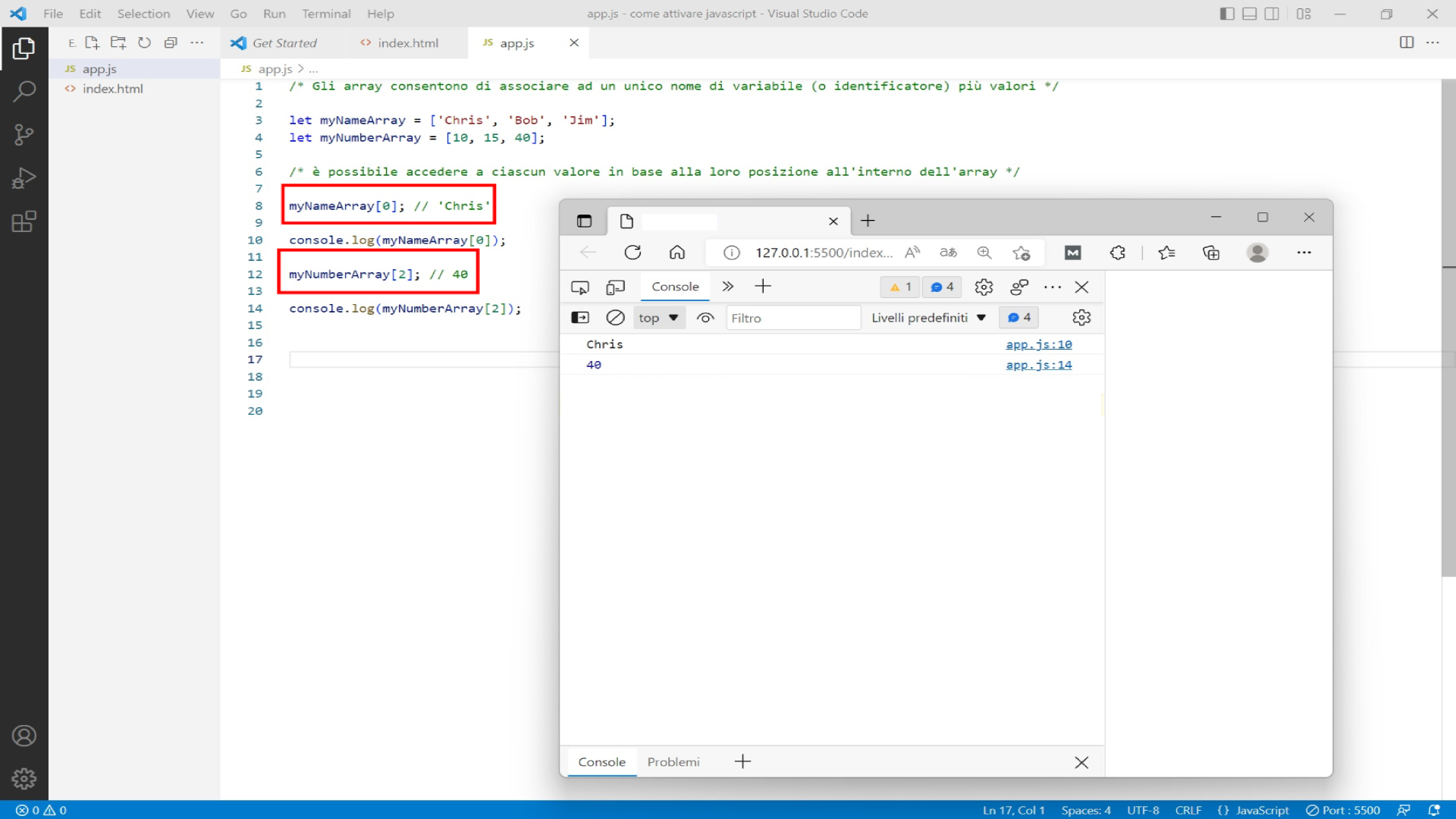 Array in JavaScript Array in JavaScript