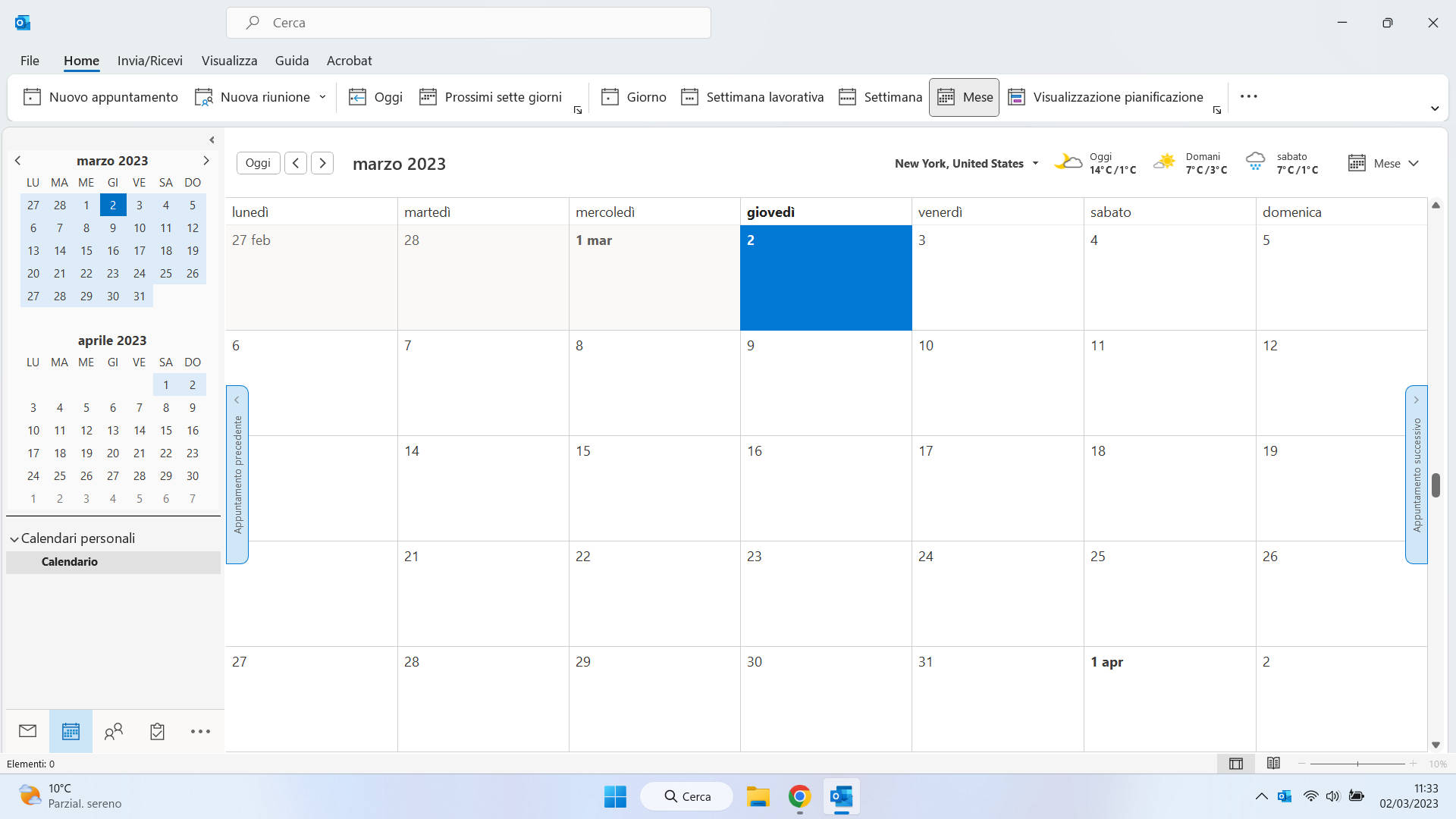 Condividere calendario Outlook da Windows