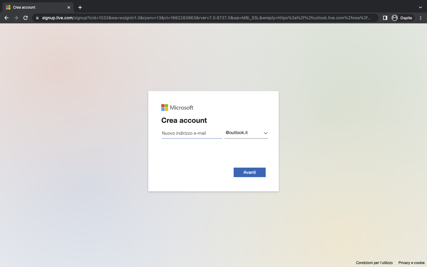 Creare un account di posta elettronica con Outlook Creare un account di posta elettronica con Outlook