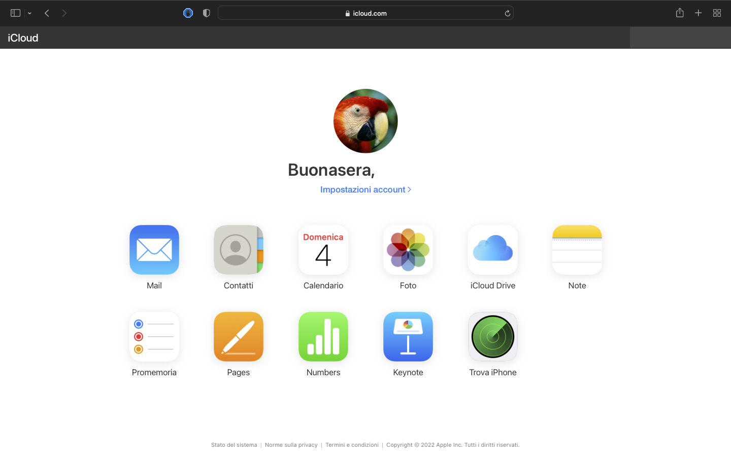 Account posta elettronica con iCloud