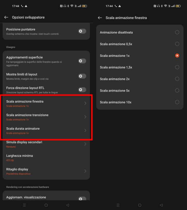 Disabilitare o accelerare le animazioni Disabilitare o accelerare le animazioni