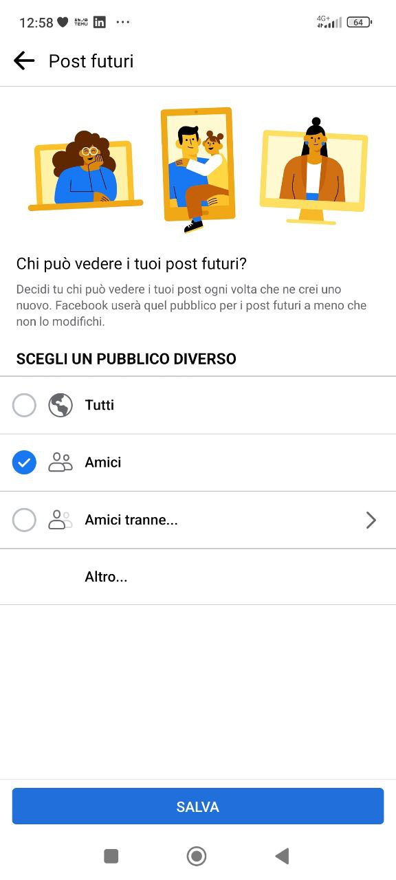 Modificare pubblico Facebook