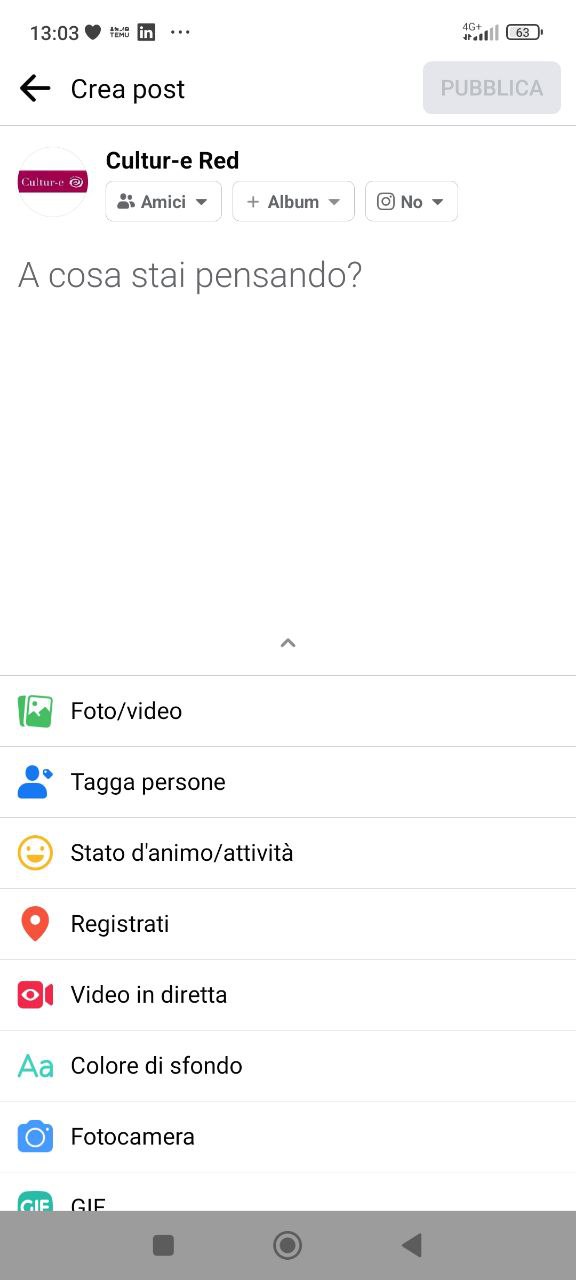 Pubblico contenuti Facebook Pubblico contenuti Facebook