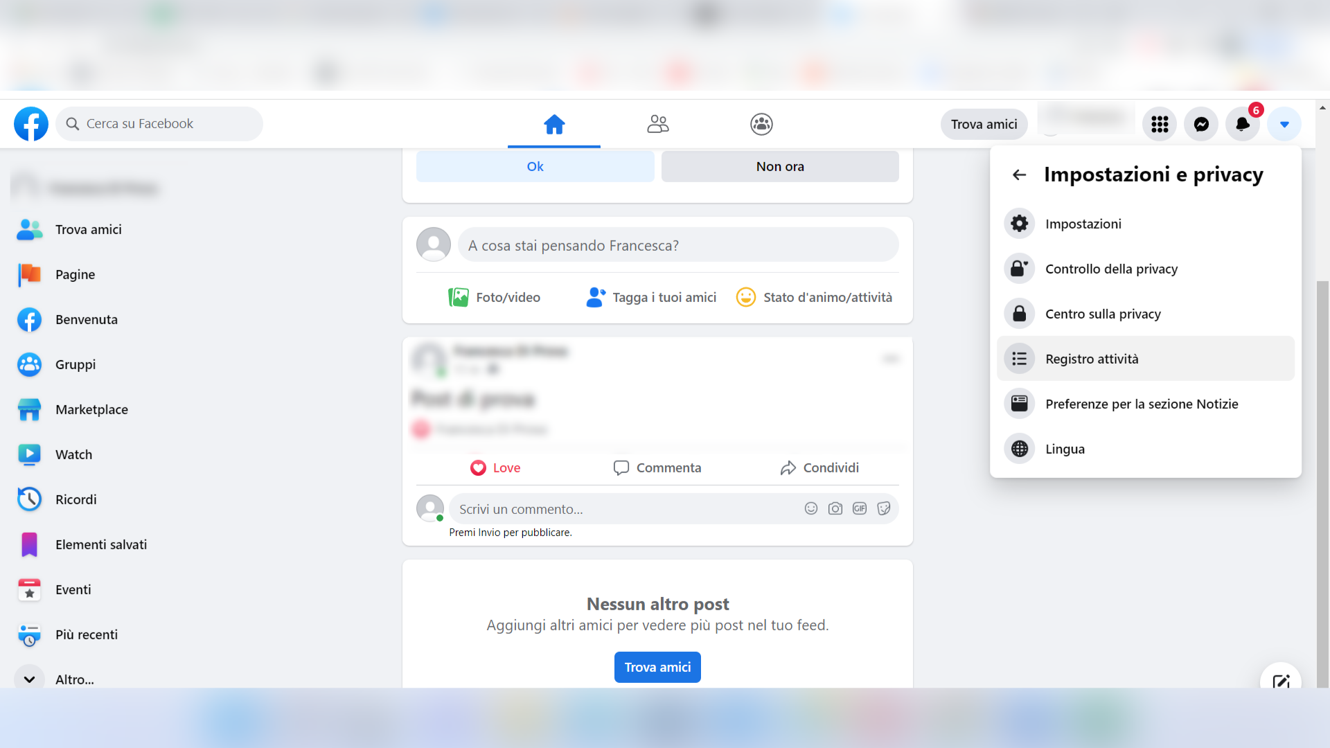 Registro delle attività su Facebook: che cos’è Registro delle attività su Facebook: che cos’è