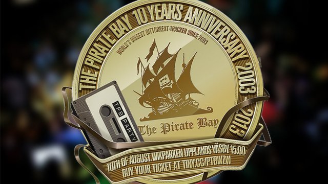 Il logo per la festa dei 10 anni di The Pirate Bay