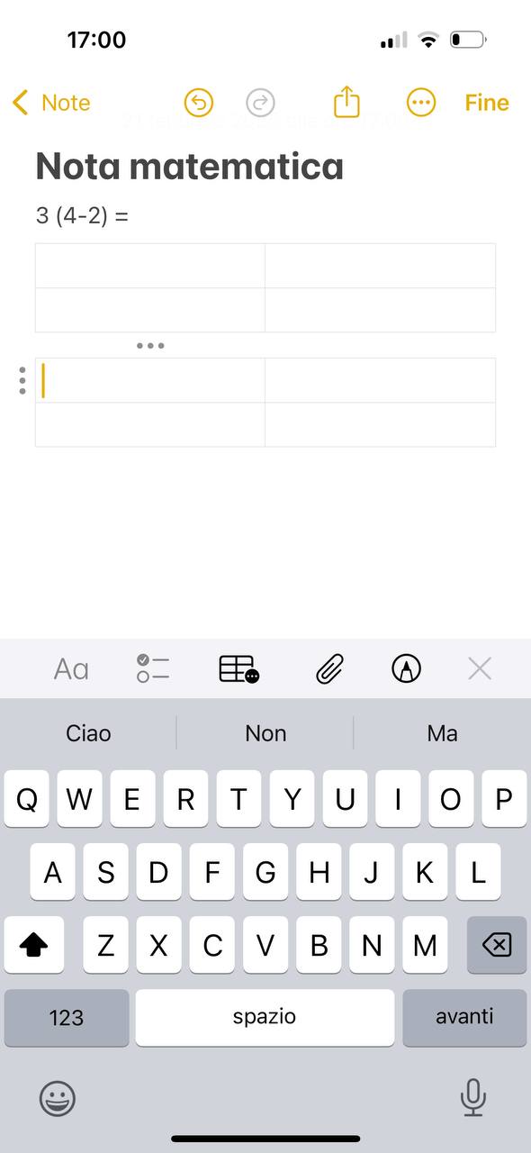 Nota matematica con grafico su iphone Nota matematica con grafico su iphone