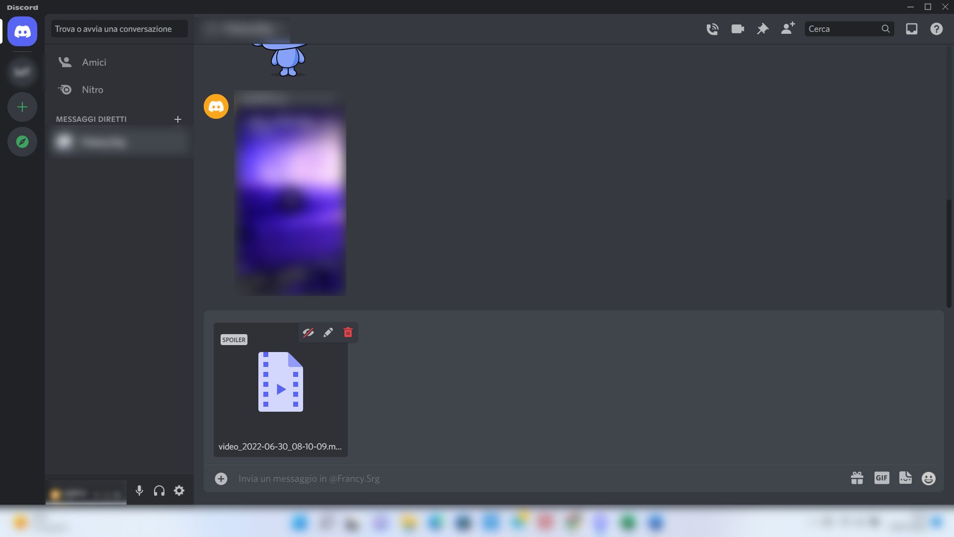 Come inviare un video su Discord da desktop