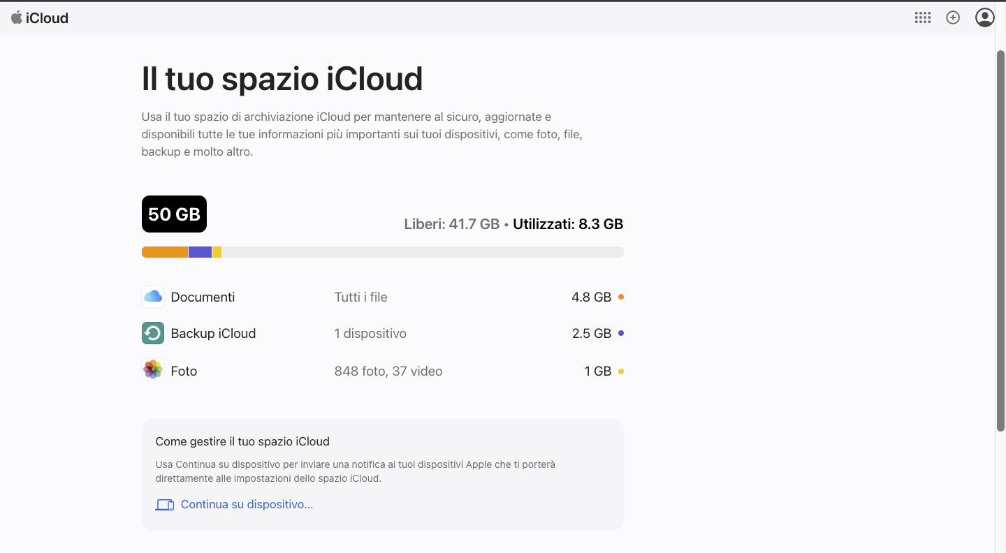  liberare spazio su iCloud con i backup