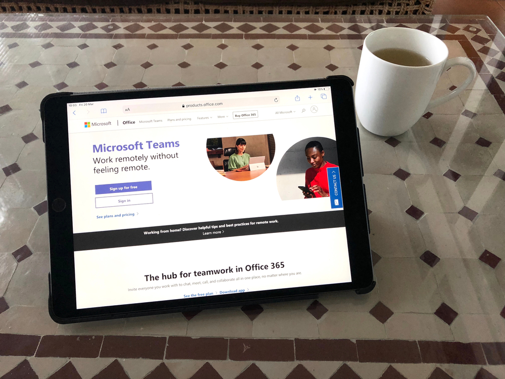 Microsoft Teams su tablet Microsoft Teams su tablet