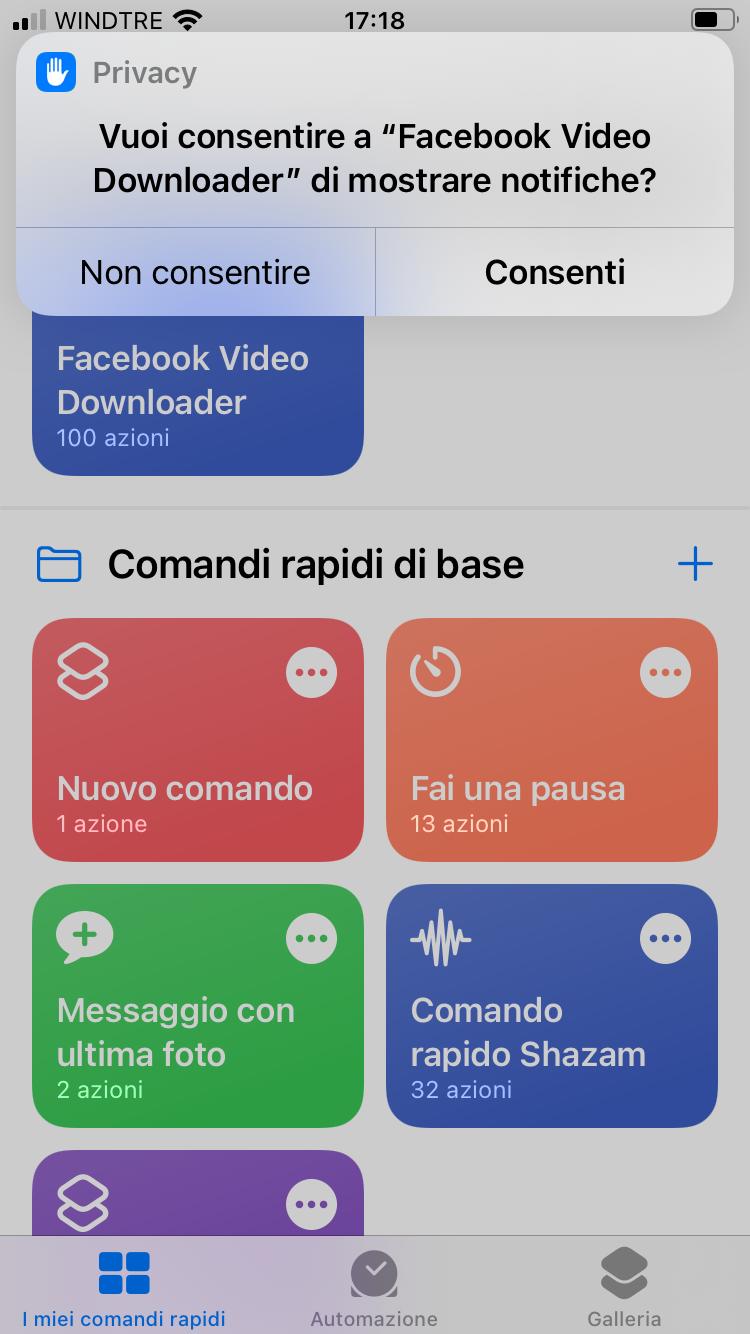 Usare i comandi rapidi Facebook su iPhone Usare i comandi rapidi Facebook su iPhone
