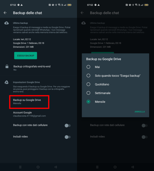 Messaggi WhatsApp su Drive Messaggi WhatsApp su Drive