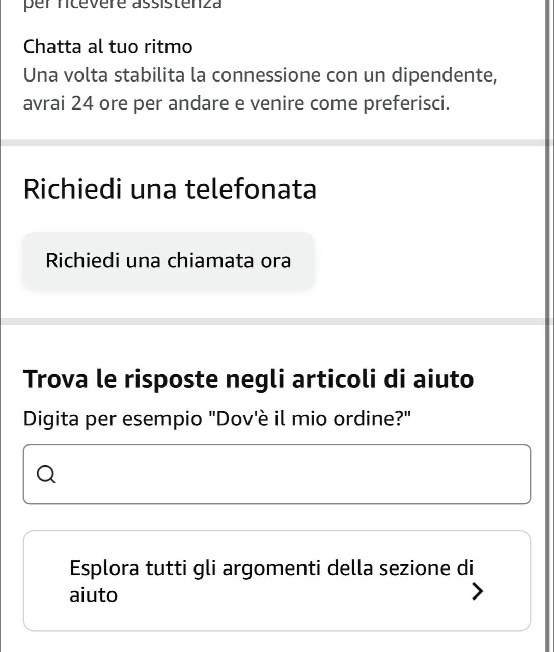 Servizio clienti telefonico di Amazon Servizio clienti telefonico di Amazon