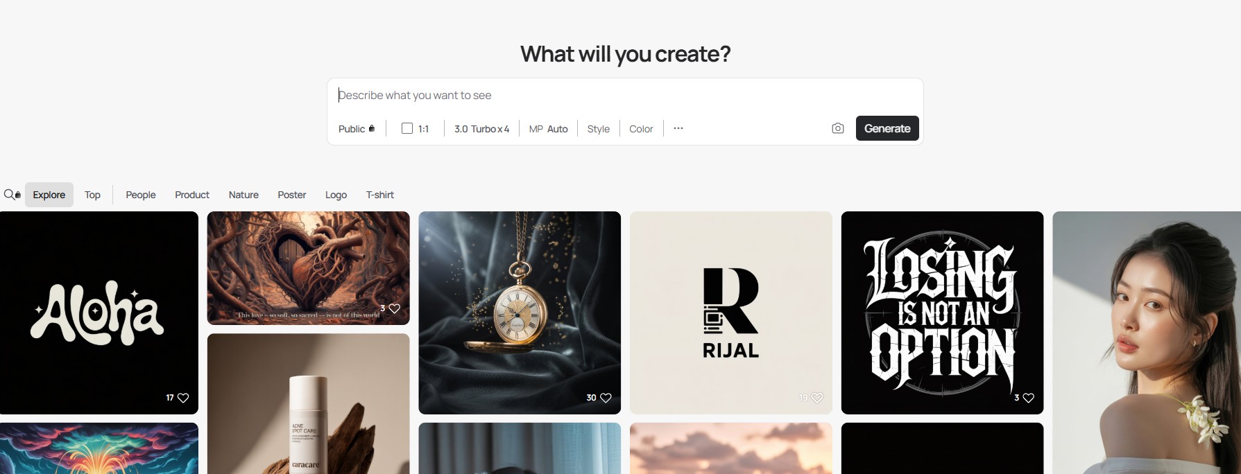 Home page di ideogram
