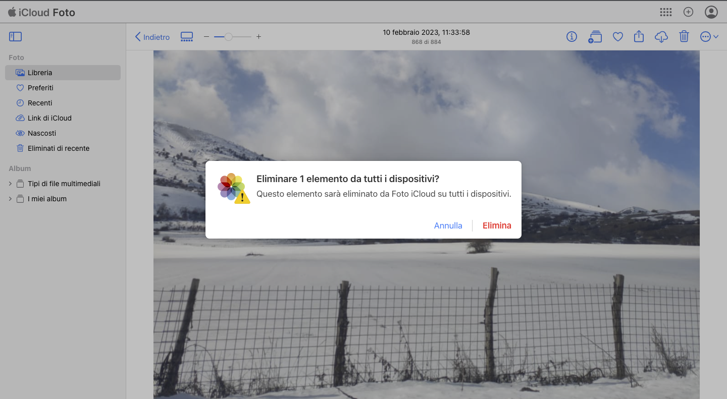 Cancellare foto da iCloud Cancellare foto da iCloud