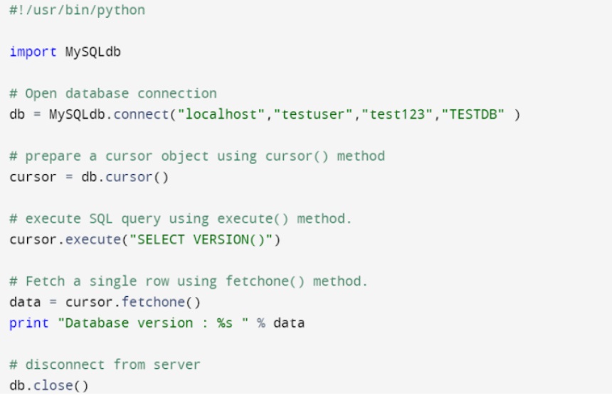 Connessione con il database MySQL